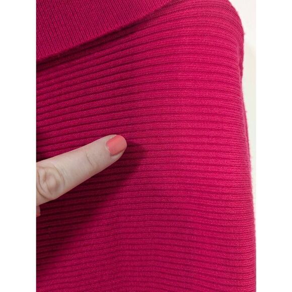 Zara Knit Pink Ribbed Knit Turtle Cowl Neck Sweater - Size Small - Picture 4 of 5